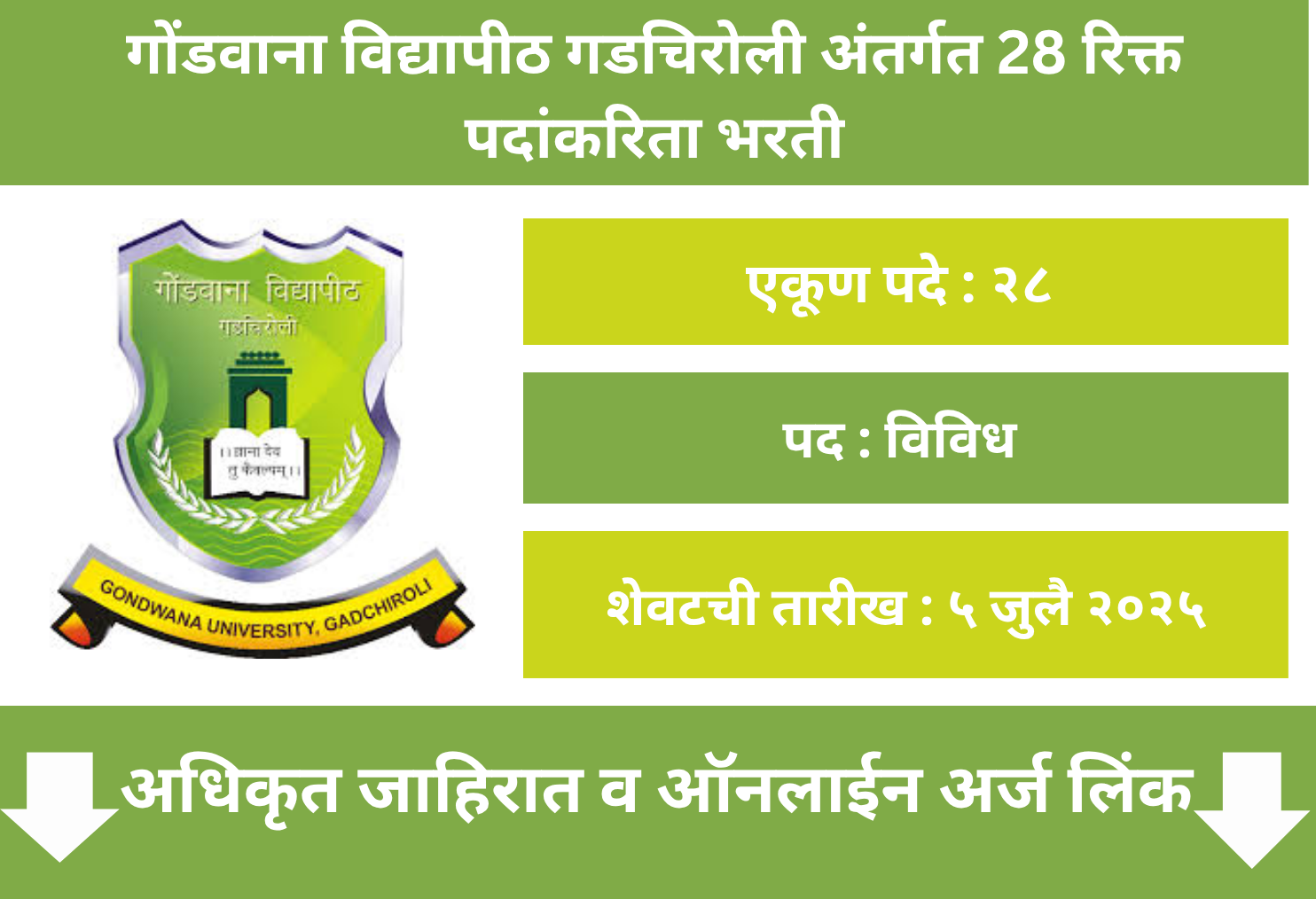 Gondwana University Recruitment 2025