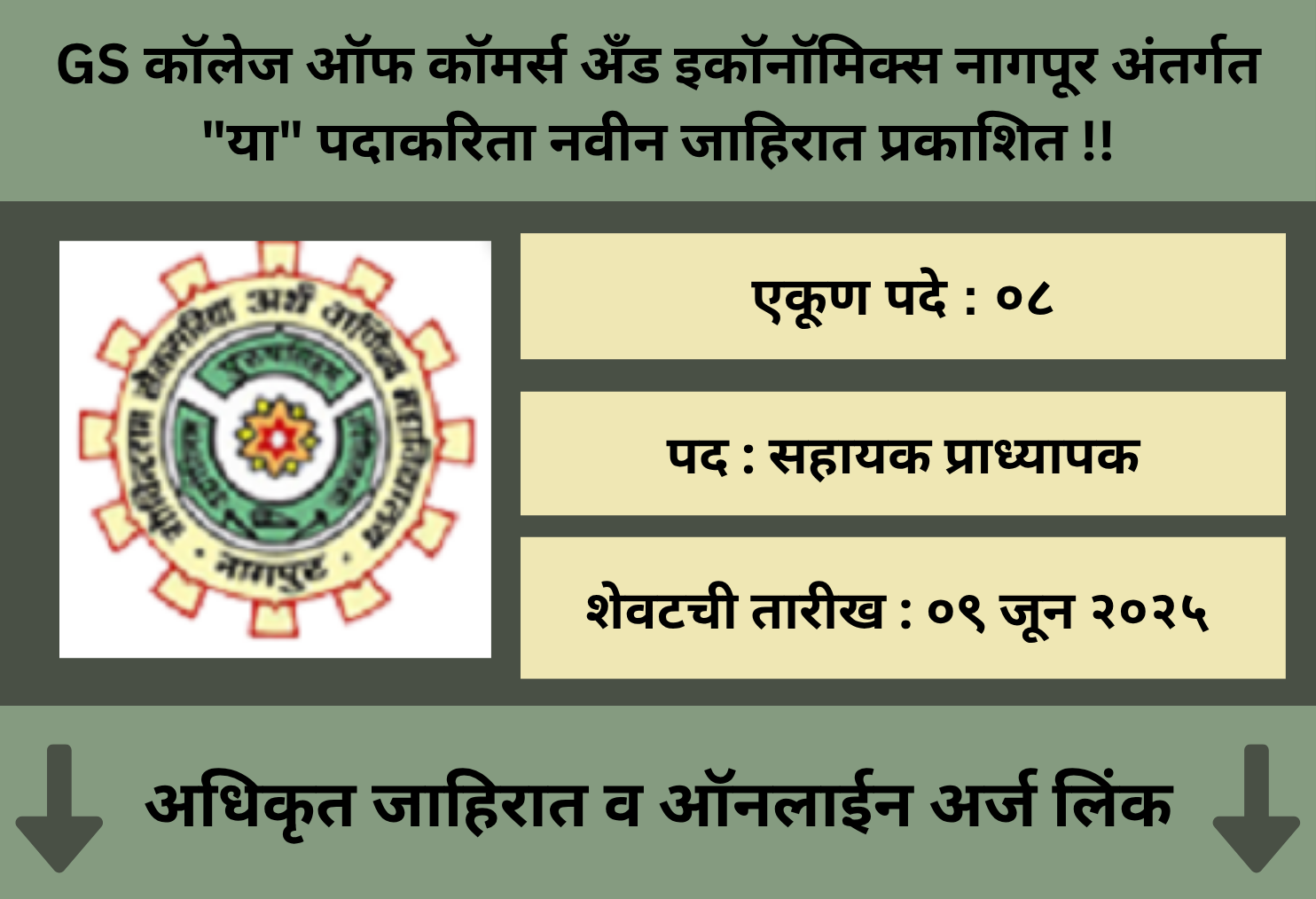 GS College Nagpur Recruitment 2025