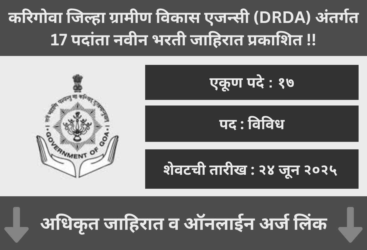 DRDA Goa Recruitment 2025