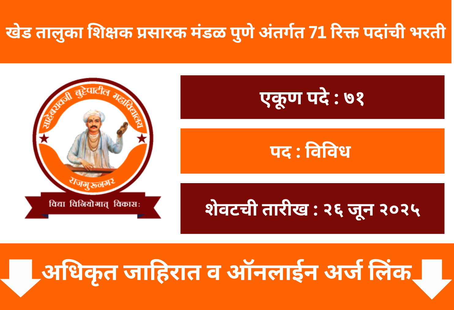 Khed Shikshak Prasark Mandal Recruitment 2025