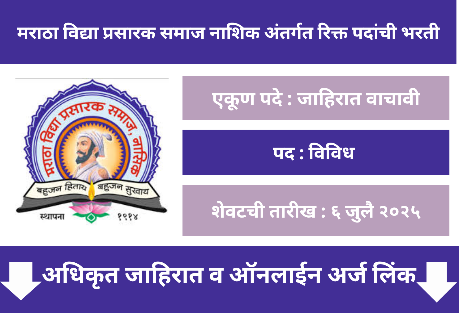  Maratha Vidya Prasarak Samaj Nashik Recruitment 2025