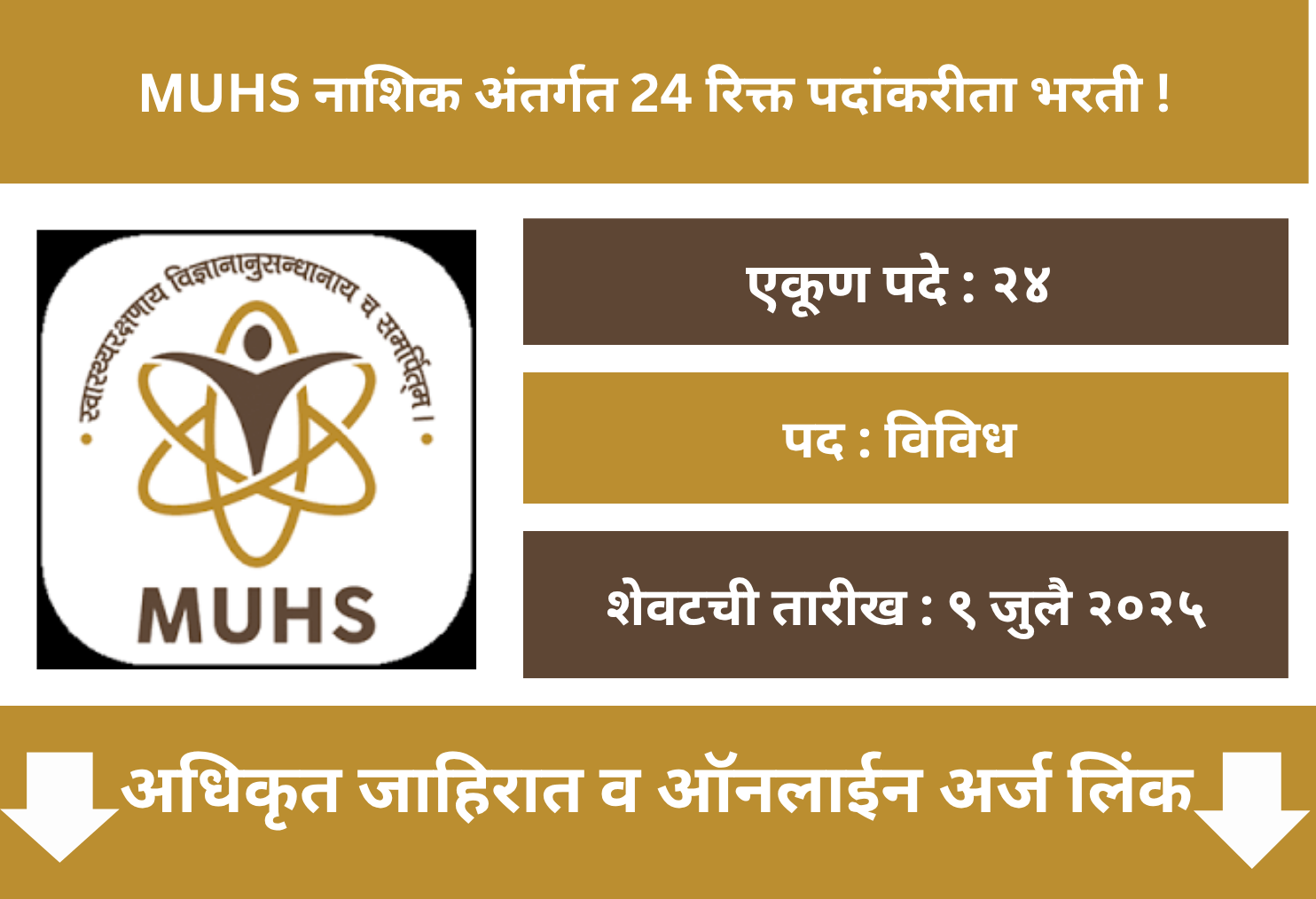 MUHS Nashik Recruitment 2025