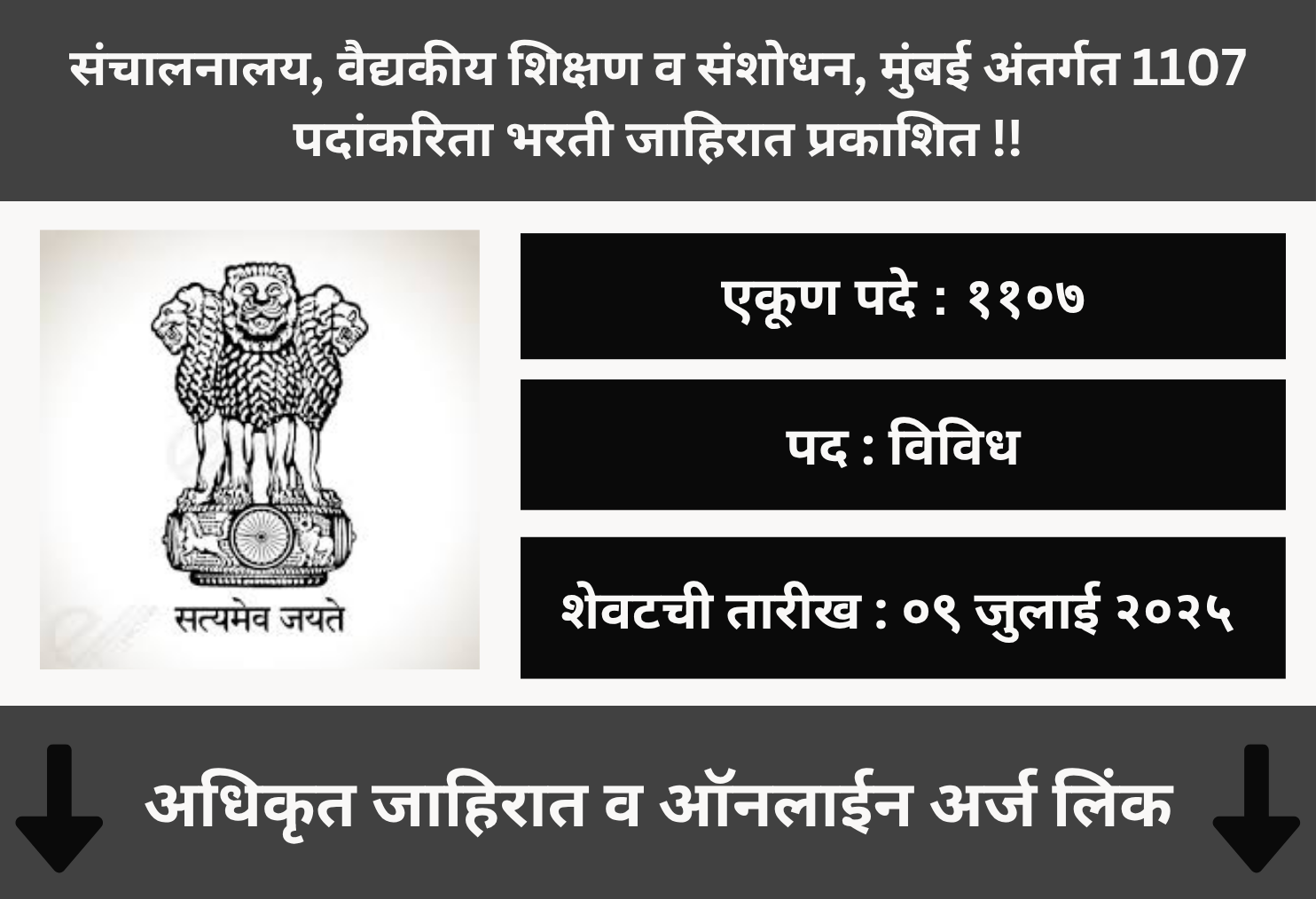 DMER Mumbai Online Application 2025