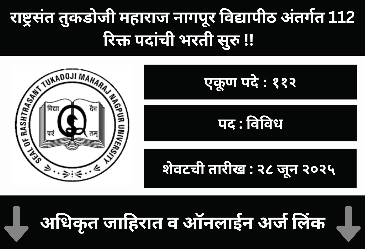 RTMNU Nagpur Recruitment 2025