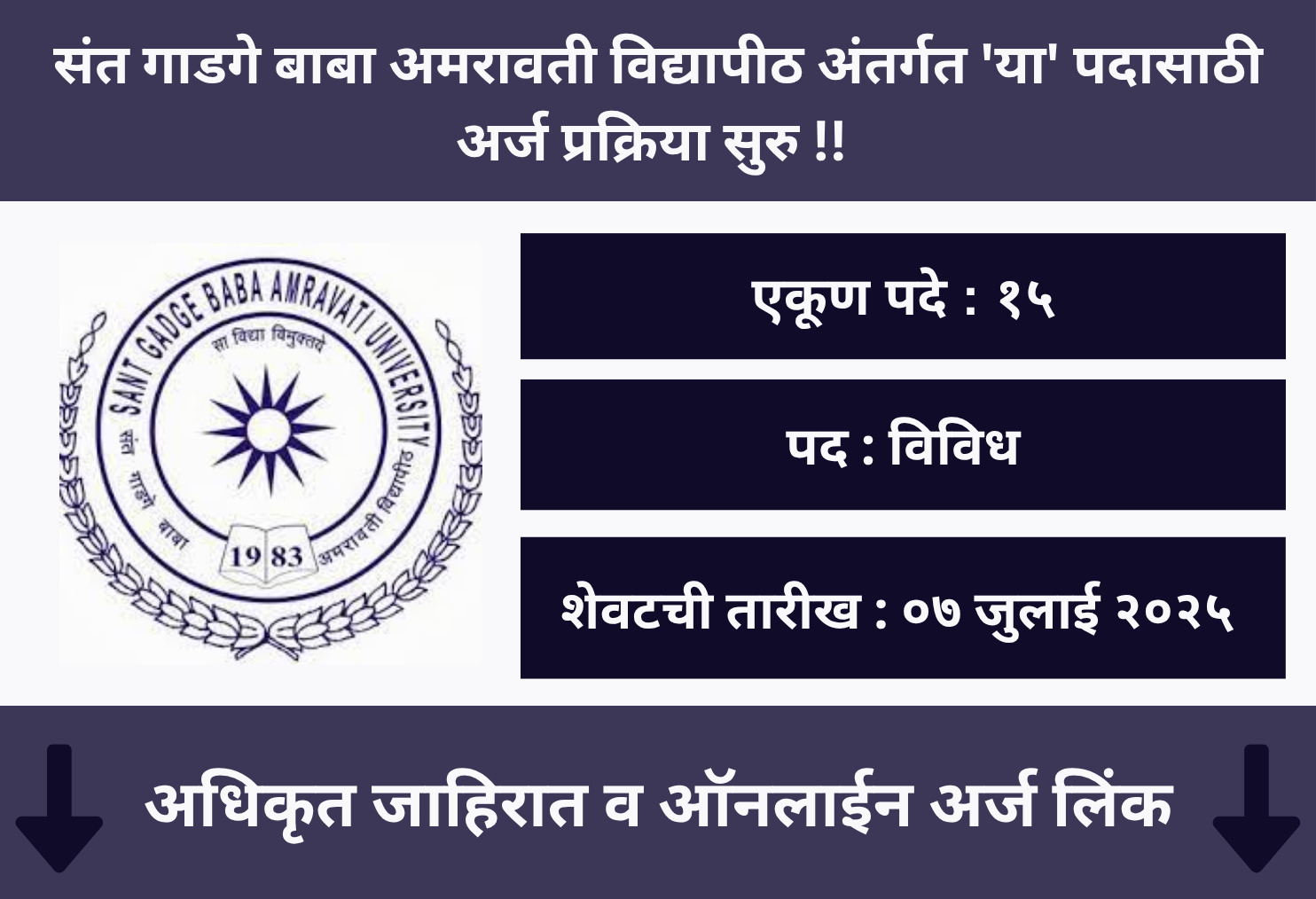 SGBAU Amravati Recruitment 2025