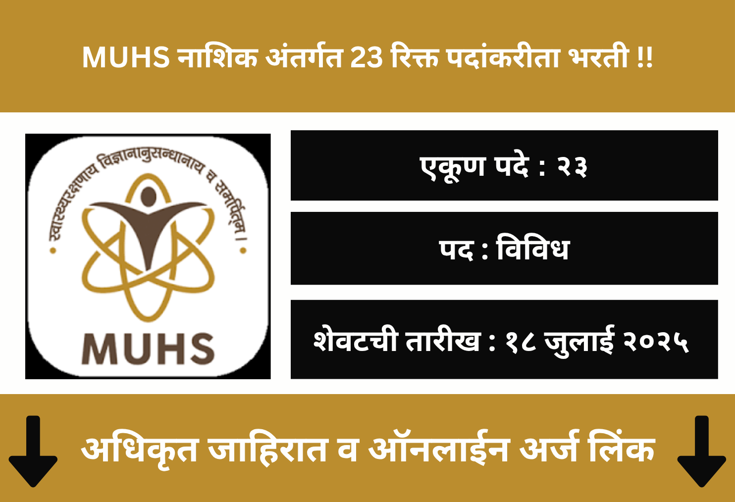 MUHS Nashik Recruitment 2025