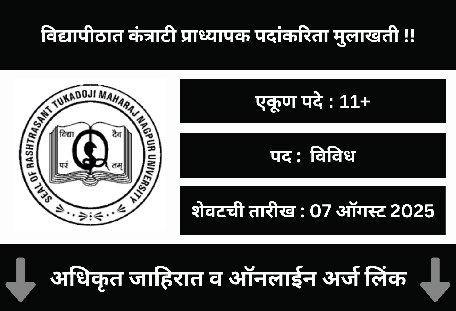 RTMNU Nagpur Recruitment 2025