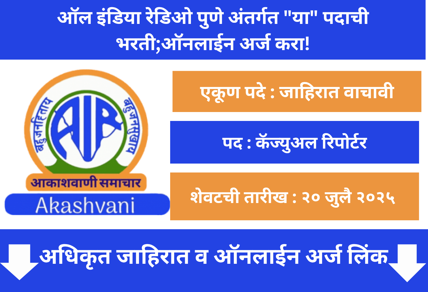 All India Radio Pune Recruitment 2025