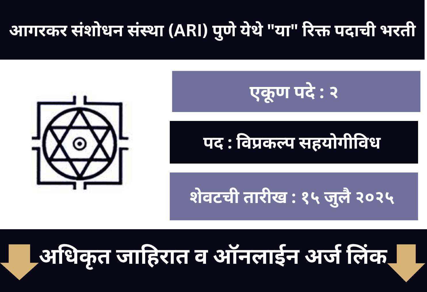ARI Pune Online Application 2025