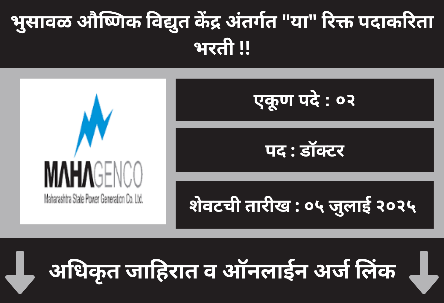 Mahanirmiti Bhusawal Recruitment 2025