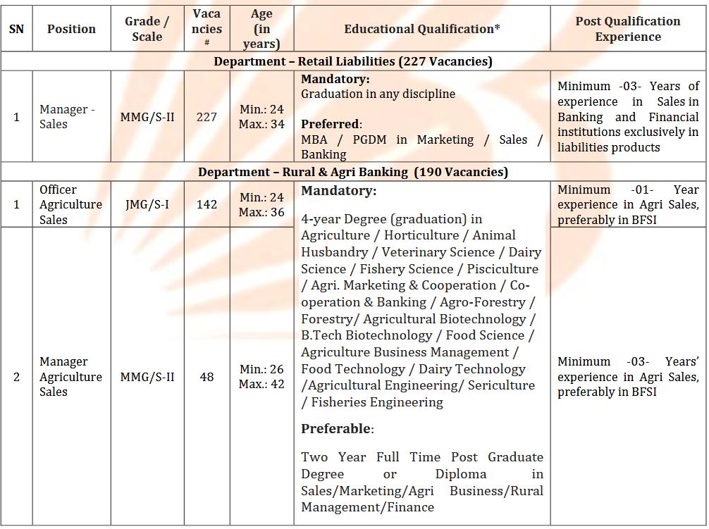 bob vacancy details