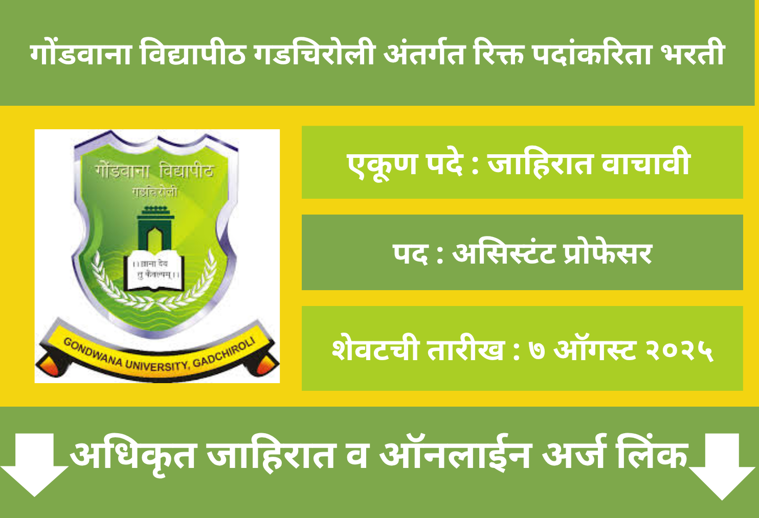 Gondwana University Recruitment 2025