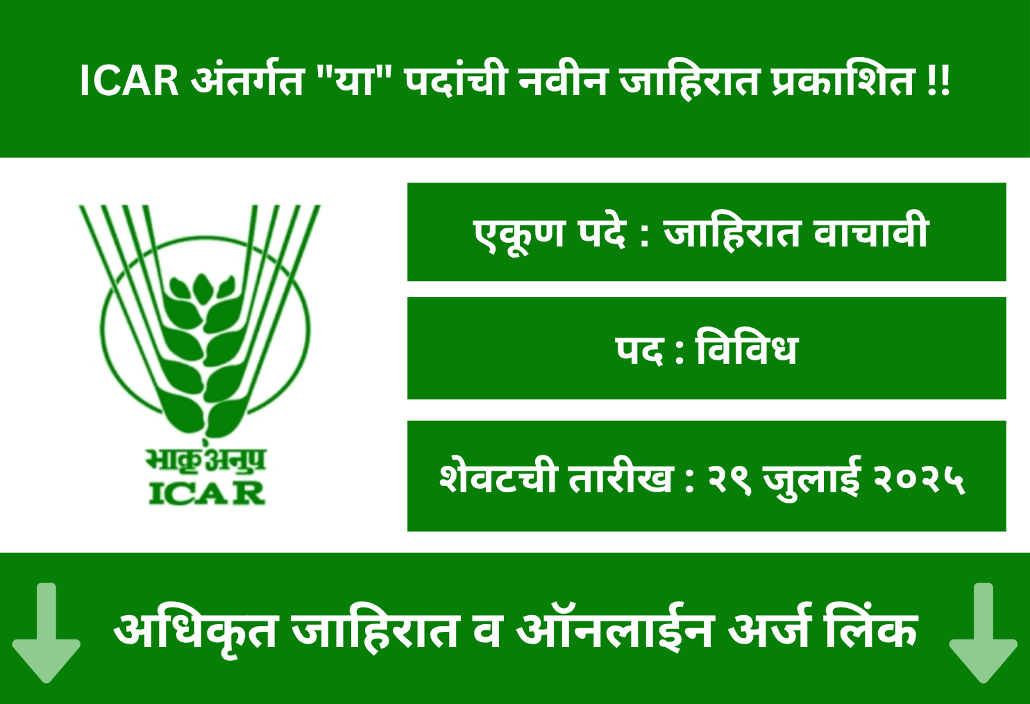 ICAR Recruitment 2025 
