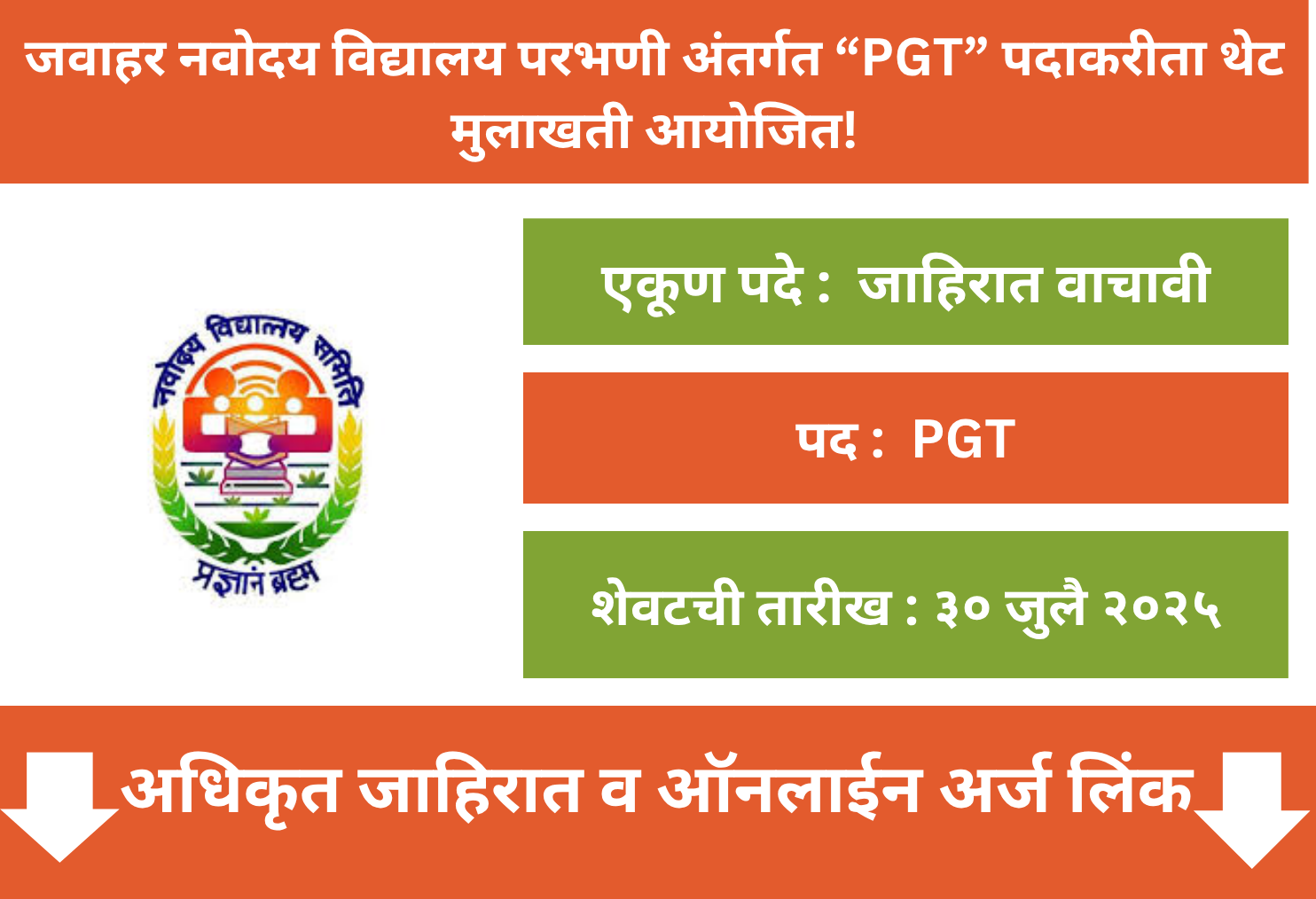 JNV Parbhani Walkin 2025