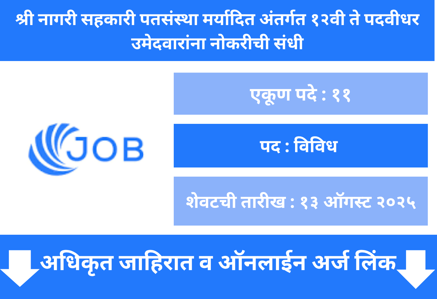 Shri Nagari Sahakari Patsanstha Pune Recruitment 2025