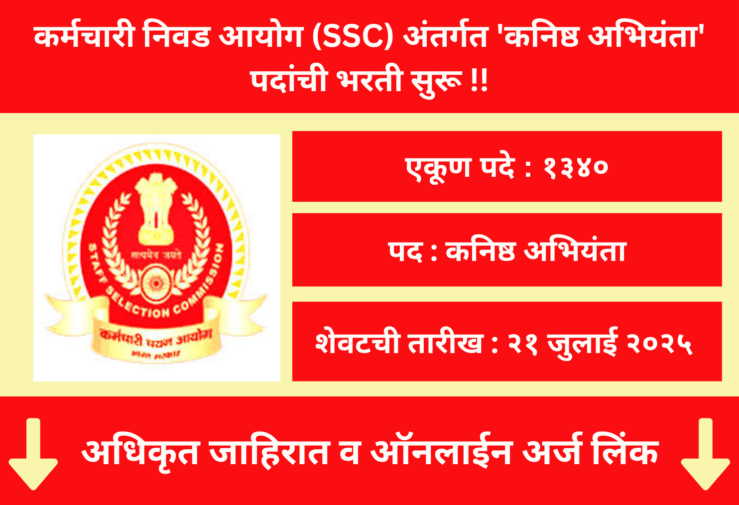 SSC JE Bharti 2025