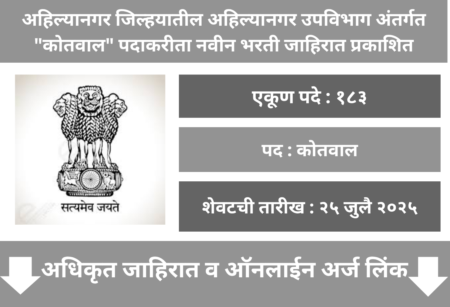 Ahilyanagar Kotwal Recruitment 2025