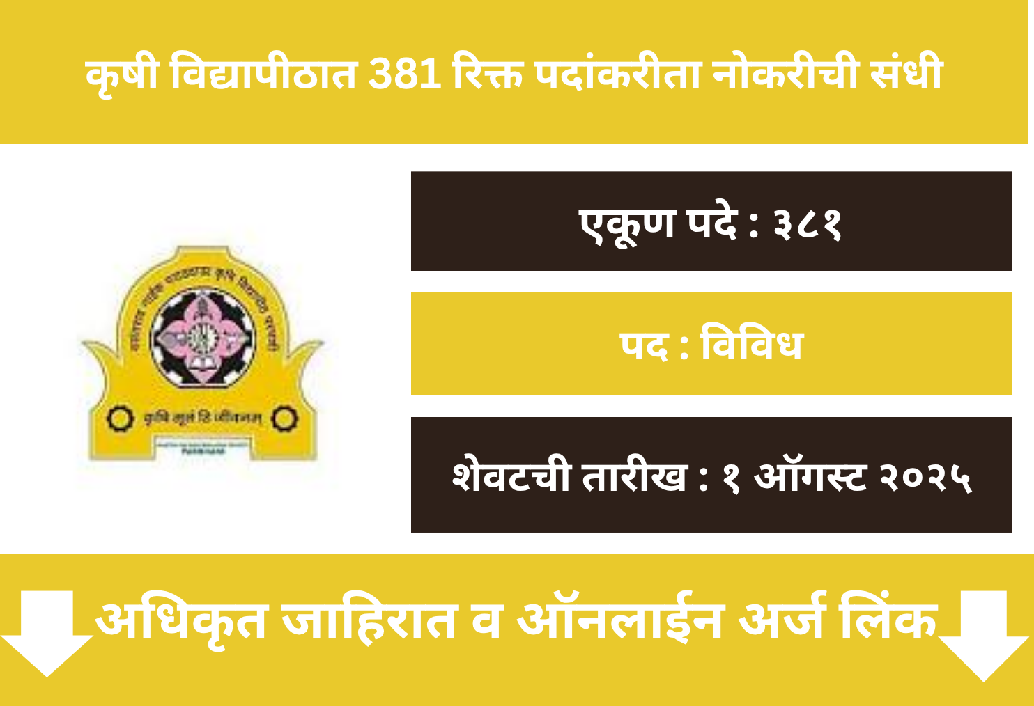 VNMKV Parbhani Recruitment 2025