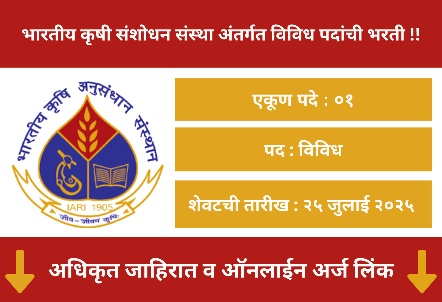 ICAR - IARI Recruitment 2025