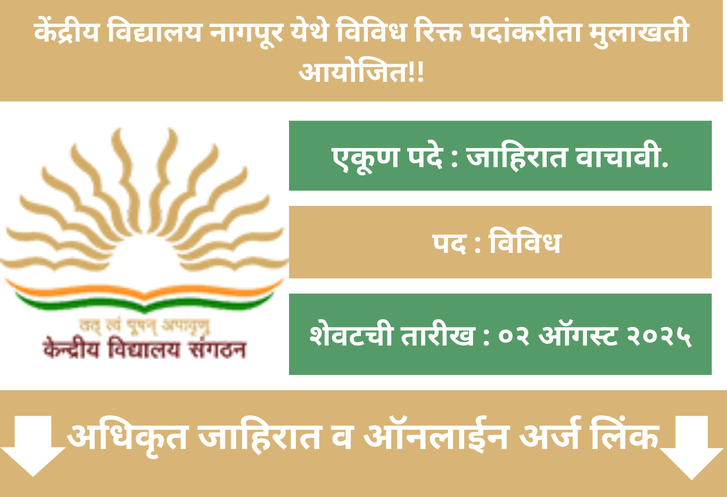 KVS CRPF Nagpur Walk in 2025
