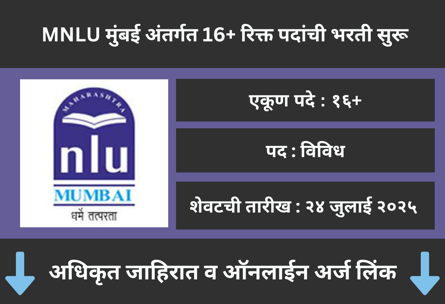 MNLU Mumbai Recruitment 2025