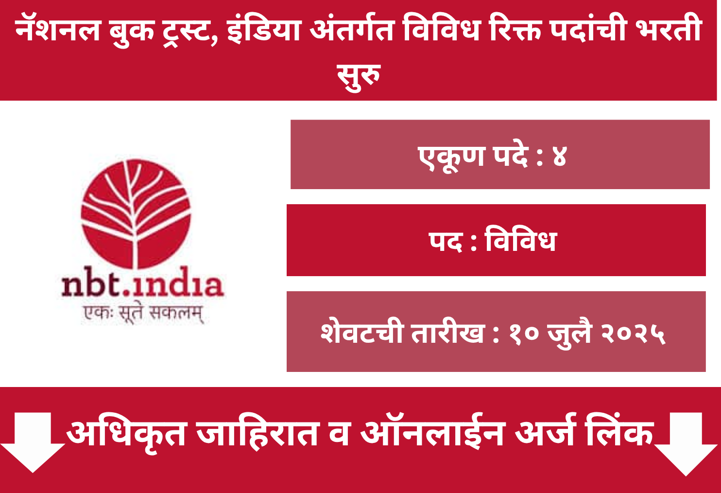 NBT Recruitment 2025