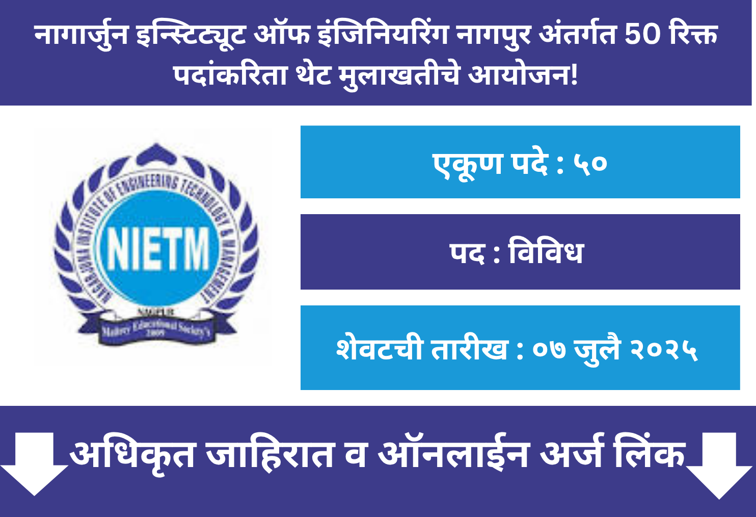 Nagarjuna Institute OF Engineering Nagpur Bharti 2025