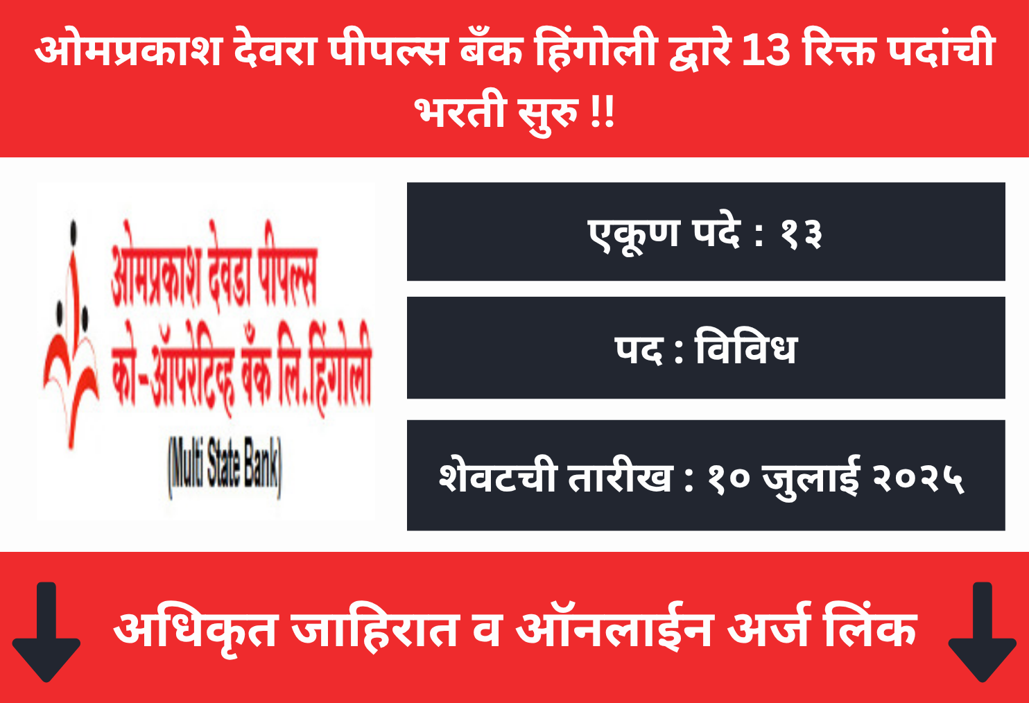 Omprakash Deora Peoples Bank Recruitment 2025
