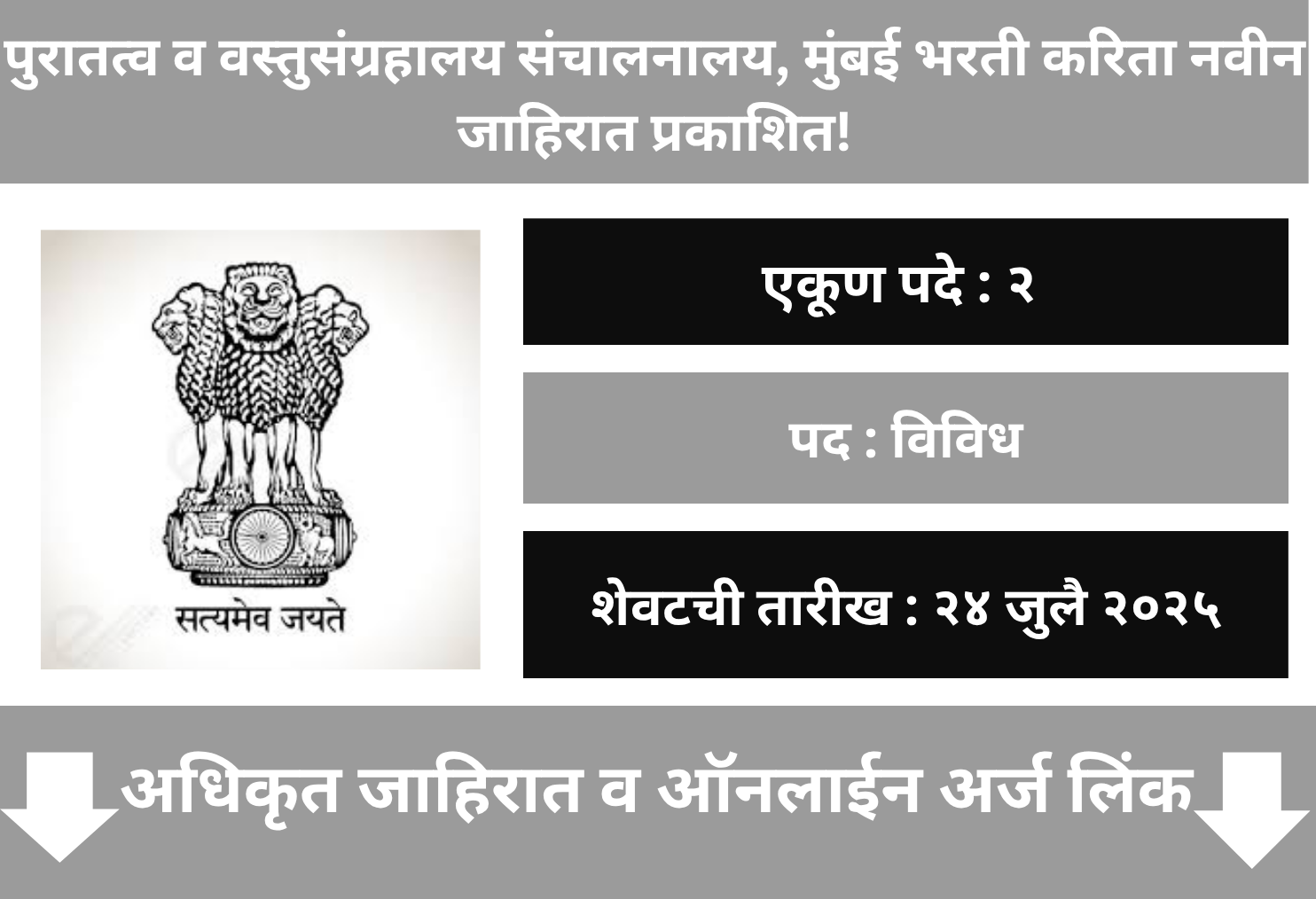 Directorate Of Archaeology & Museums Mumbai Recruitment 2025