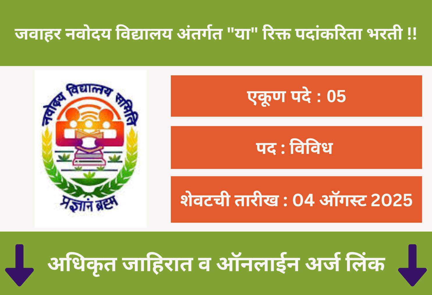 JNV Gondia Recruitment 2025