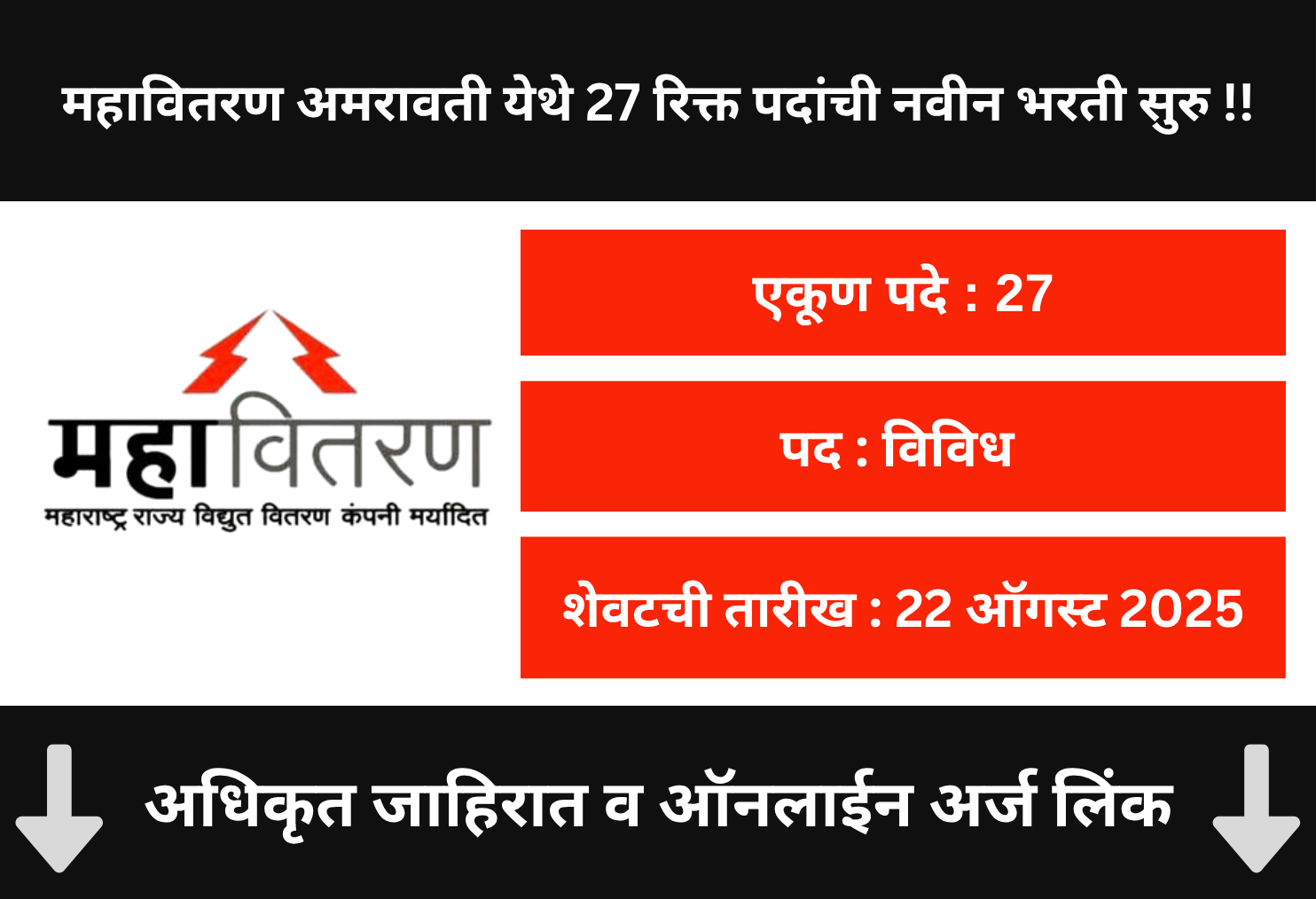 MahaVitaran Amravati Bharti 2025