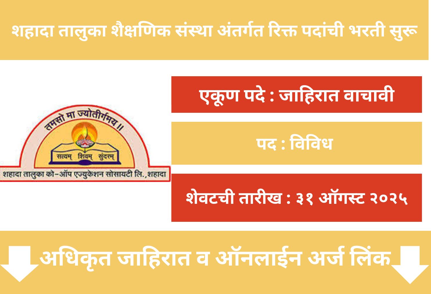 Shahada Taluka Education Society Recruitment 2025