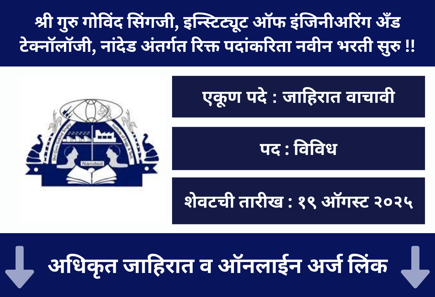SGGSIET Nanded Recruitment 2025
