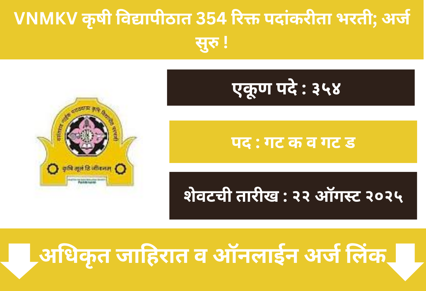 VNMKV Parbhani Recruitment 2025