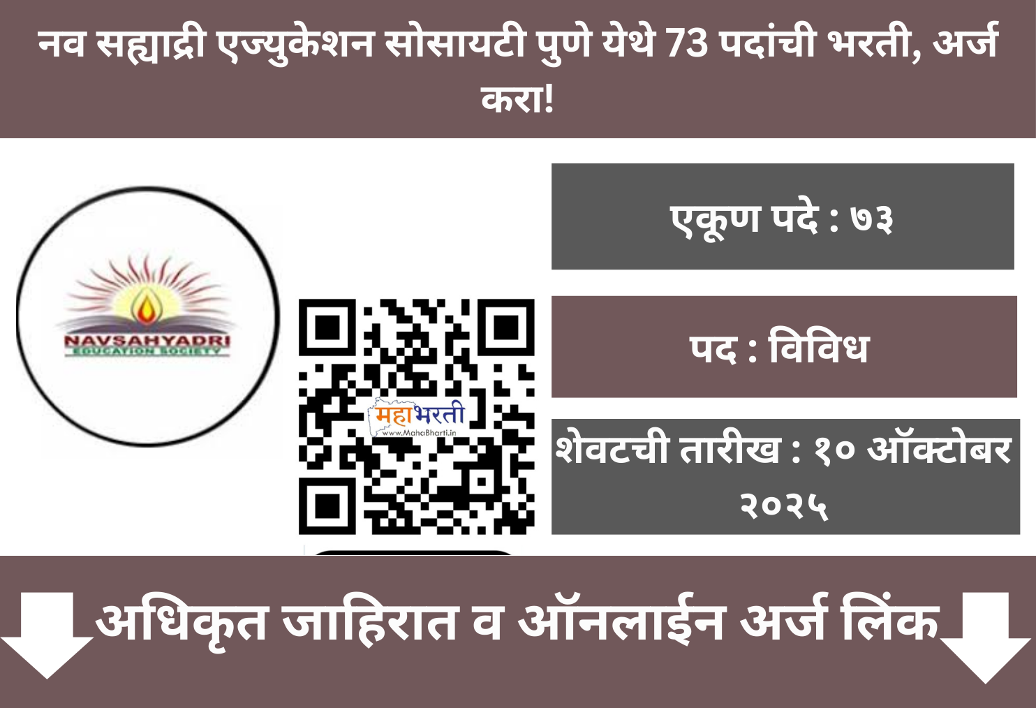 Nav Sahyadri Education Society Pune Recruitment 2025