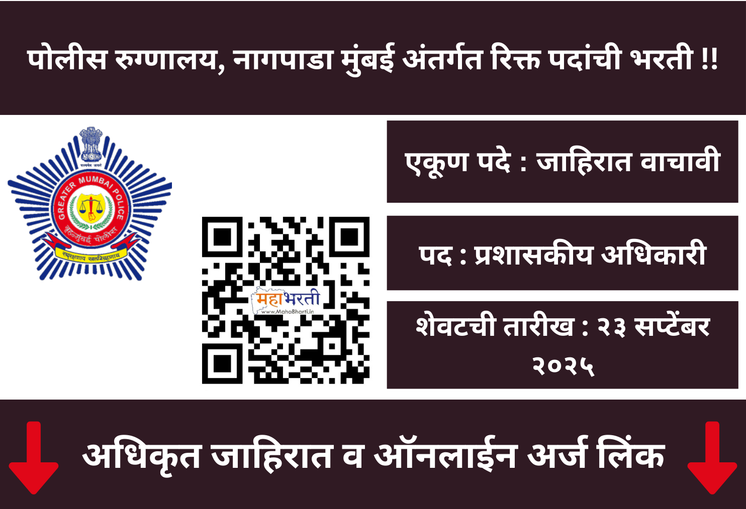 Police Hospital Mumbai Recruitment 2025