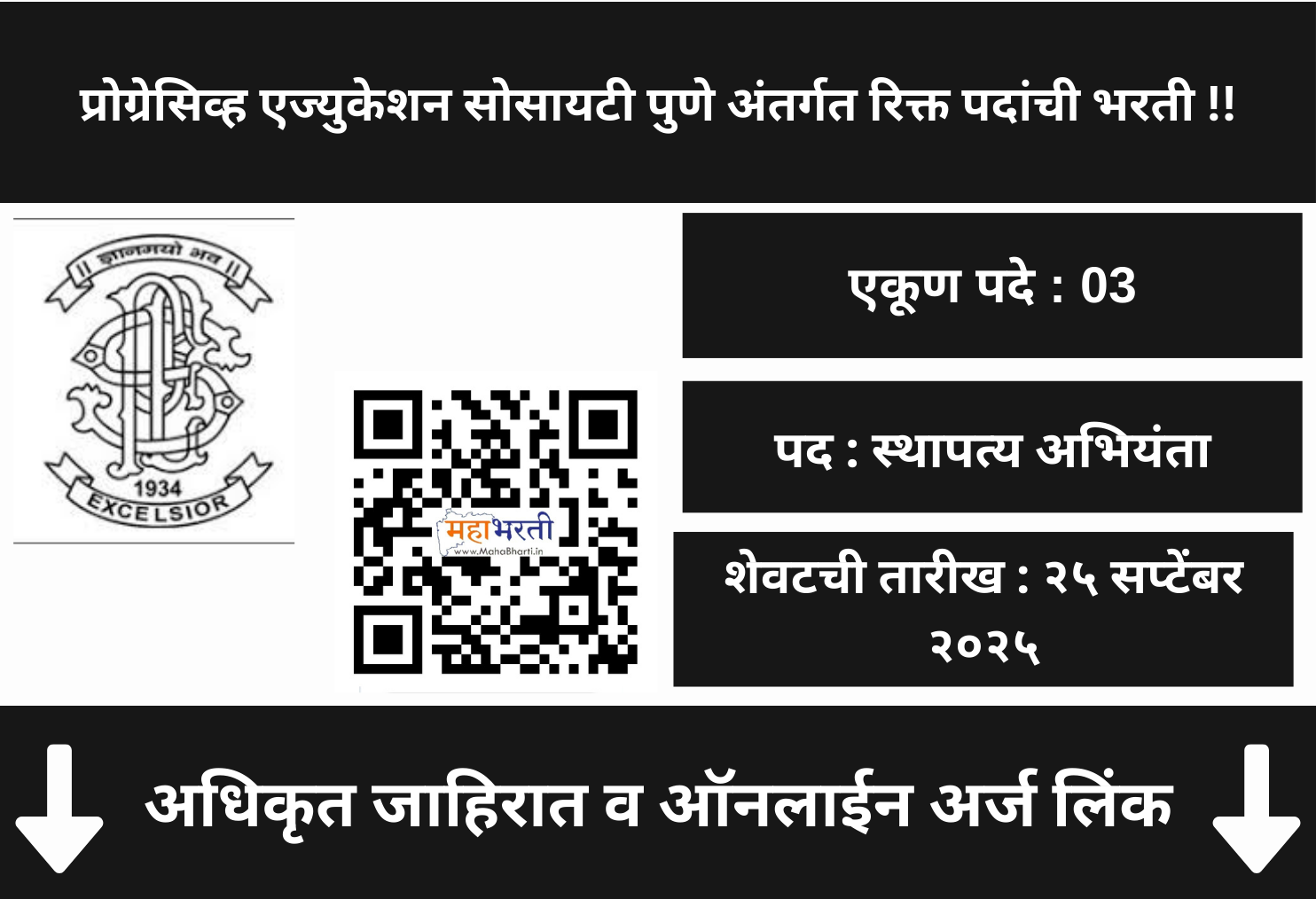 Progressive Education Society Pune Recruitment 2025