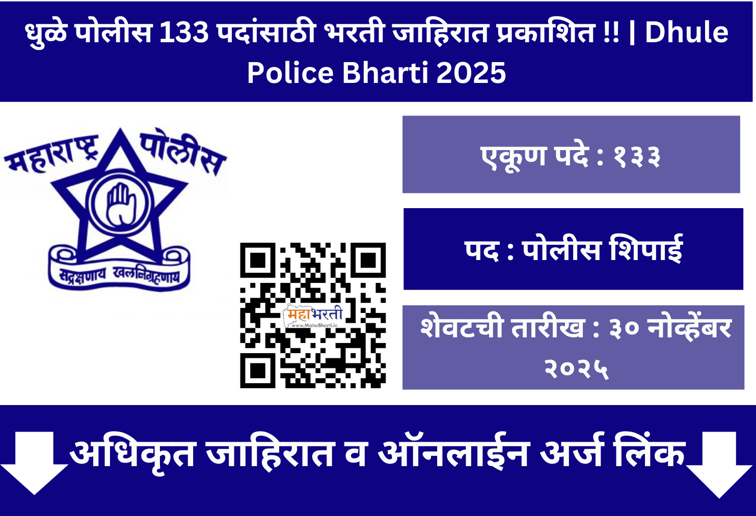 Dhule Police Recruitment 2025