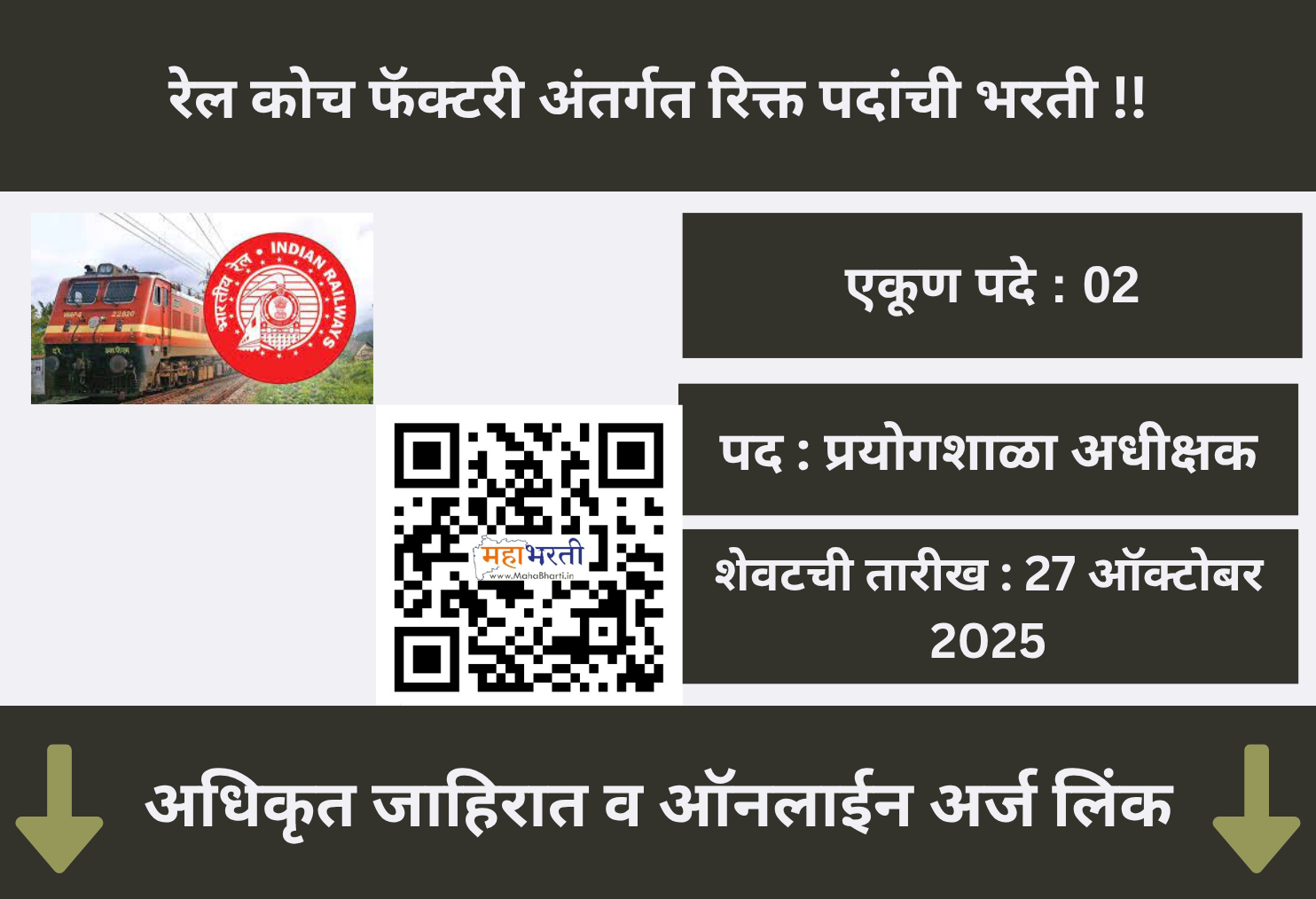 Rail Coach Factory Recruitment 2025