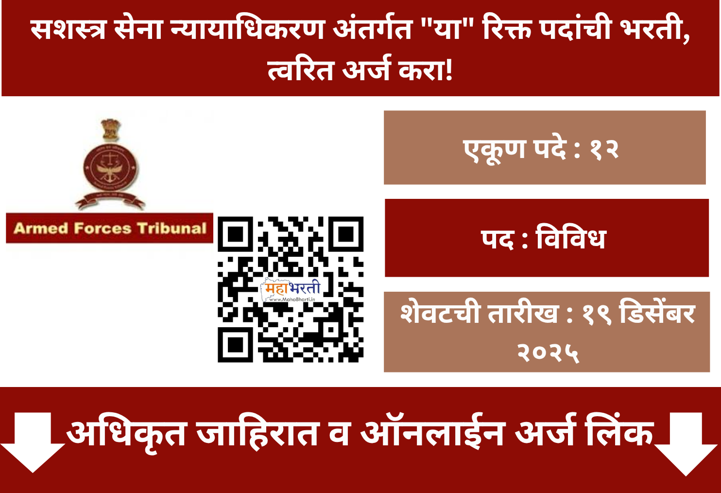 Armed Forces Tribunal Recruitment 2025