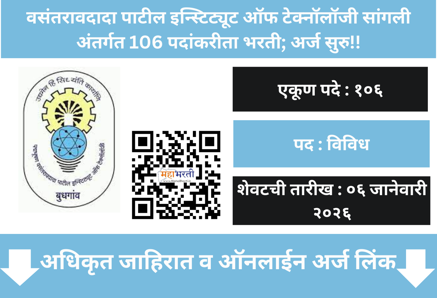 PVPIT Sangli Recruitment 2026
