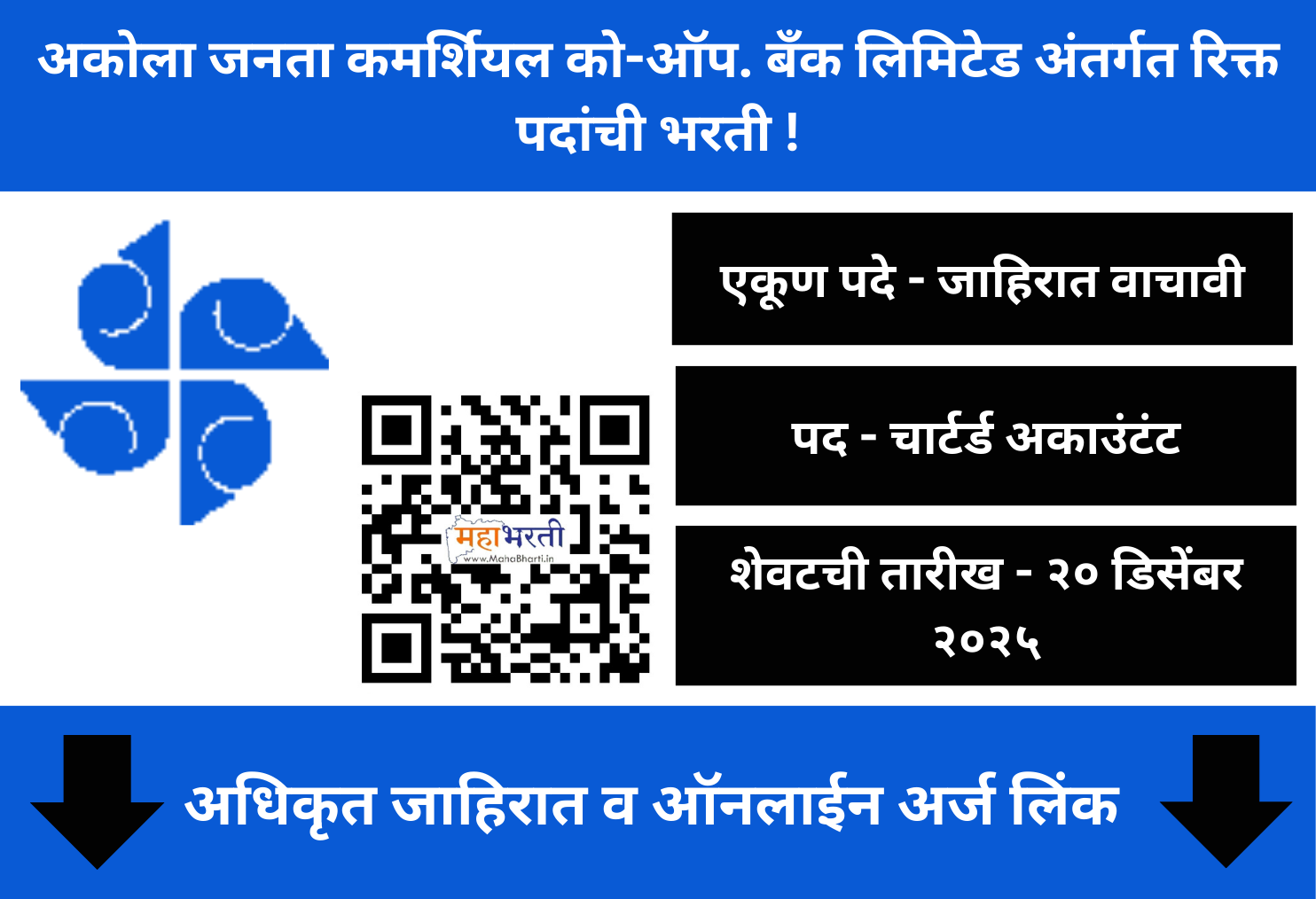Akola Janata Commercial Co-op. Bank Limited Recruitment 2025