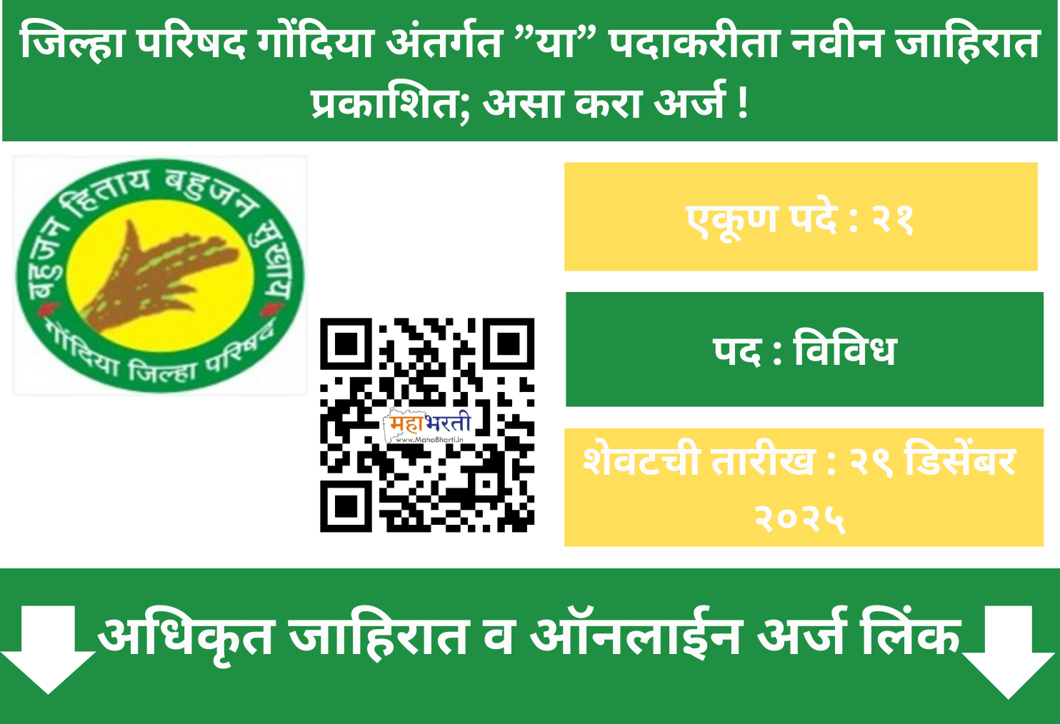 ZP Gondia Recruitment 2026