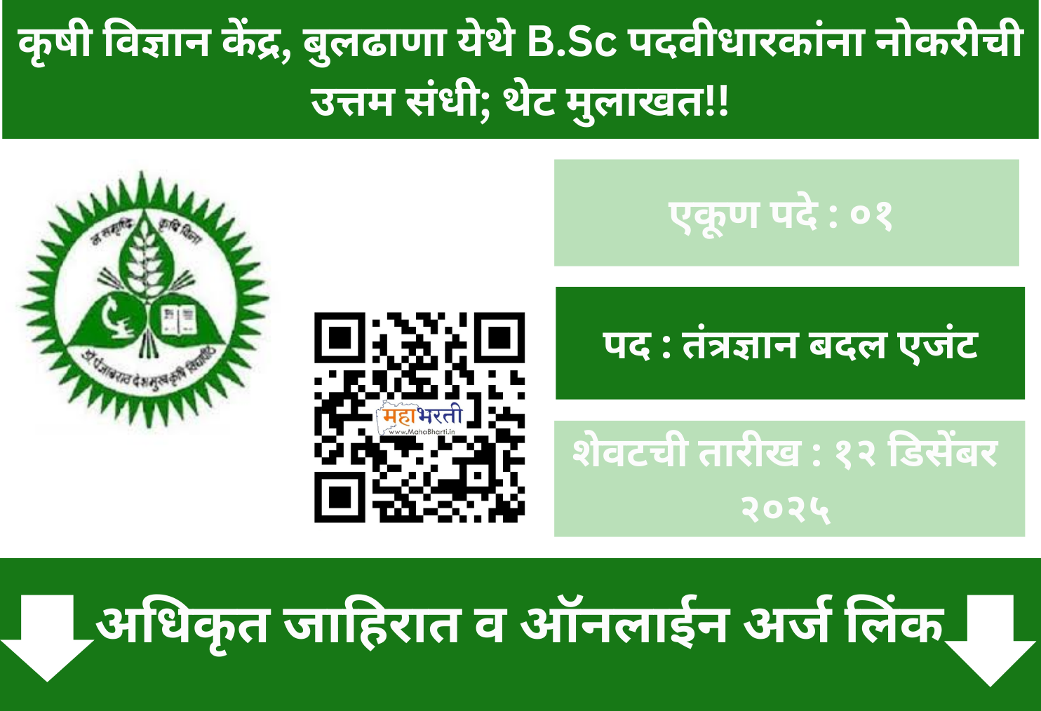 KVK Buldhana Recruitment 2025