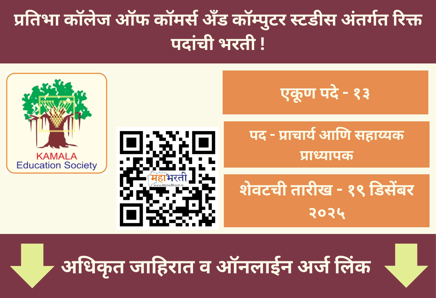 Pratibha College of Commerce and Computer Studies Recruitment 2025