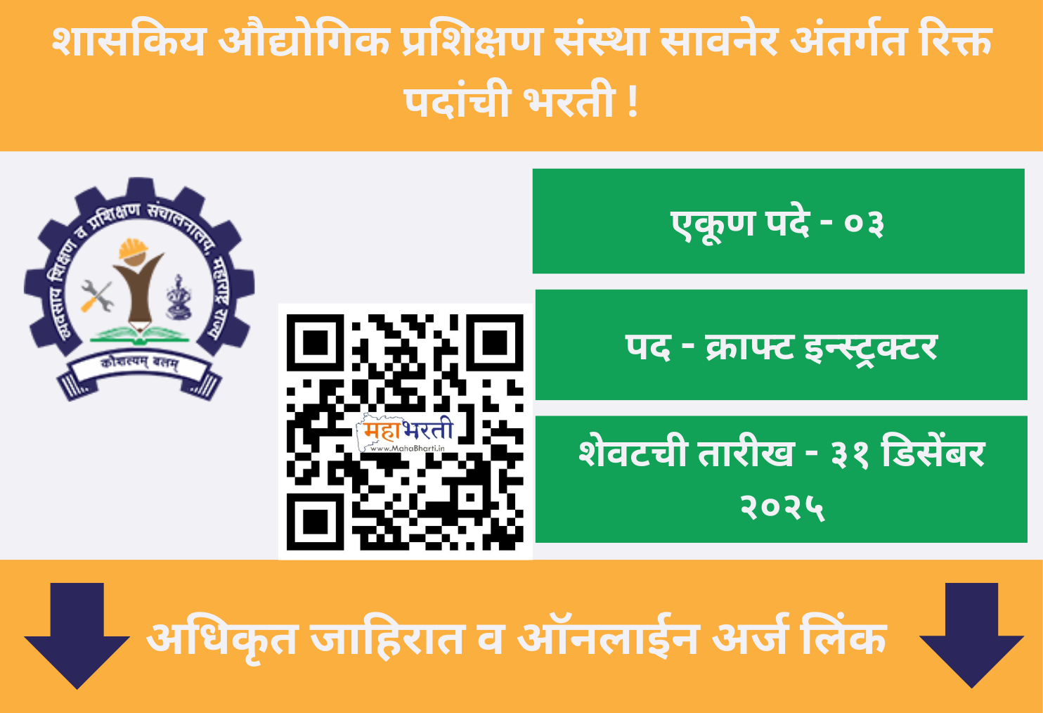 Govt ITI Sawner Recruitment 2026