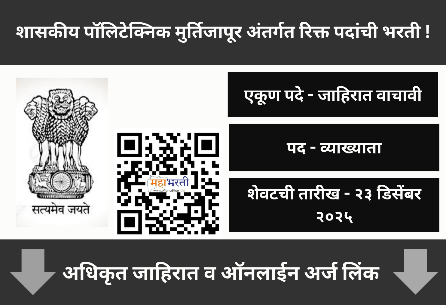 Government Polytechnic Murtizapur Bharti 2026