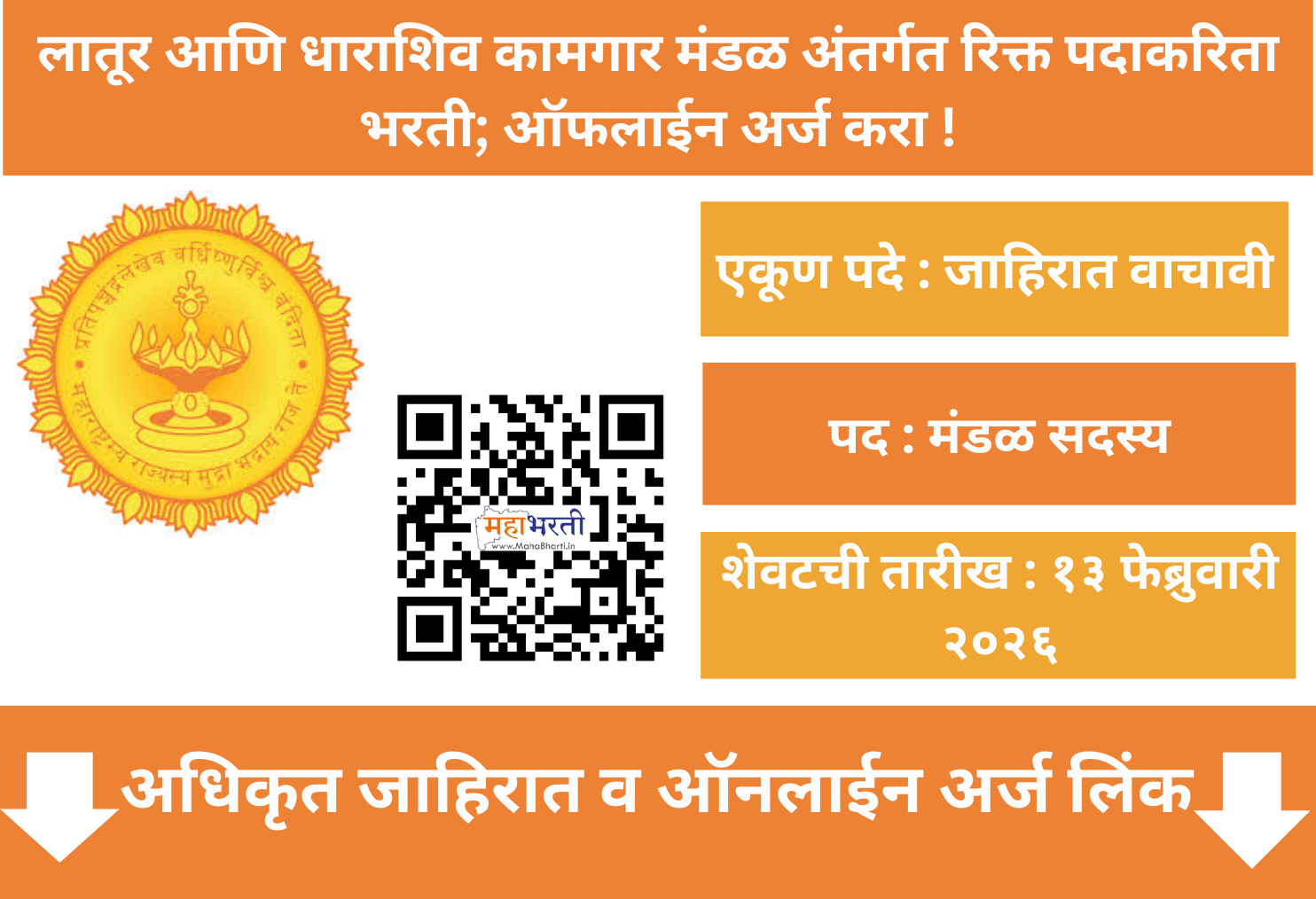 Latur & Dharashiv Kamgar Mandal Bharti 2026