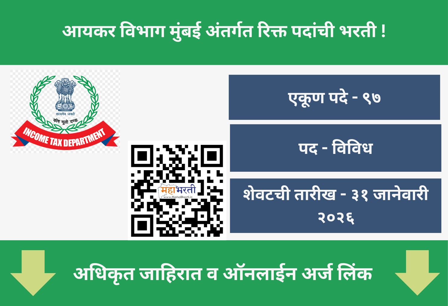 Income Tax Department Mumbai Recruitment 2026