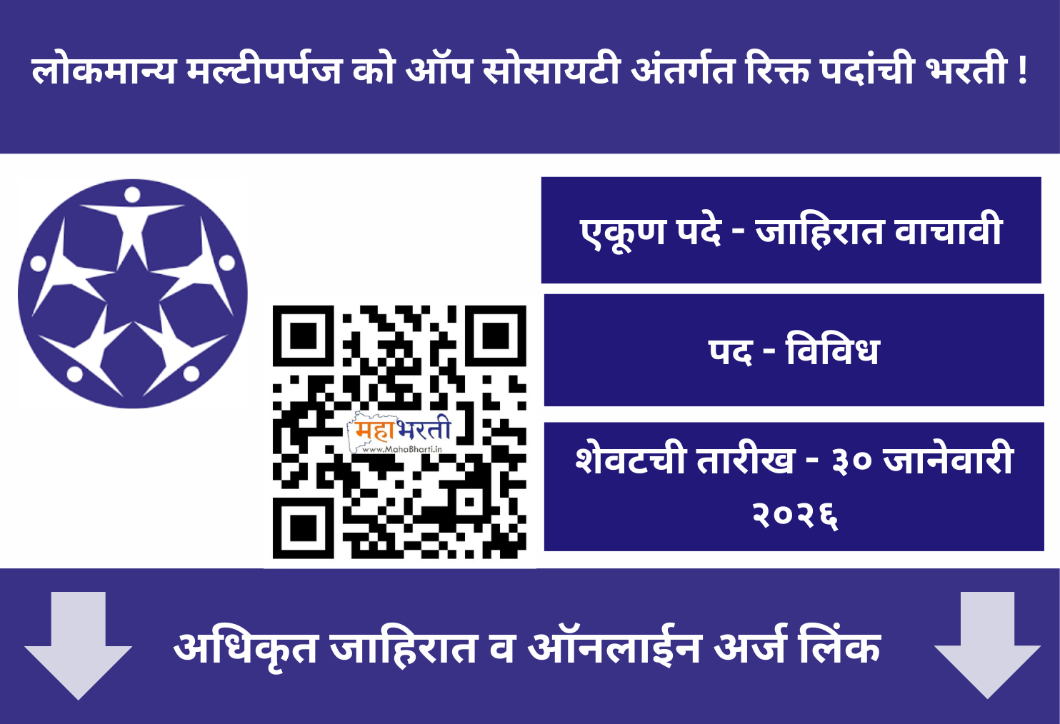 Lokmanya Multipurpose Co-Op Society Bharti 2026